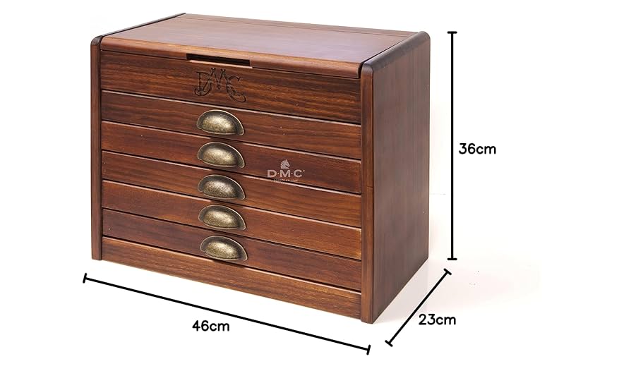 DMC ビンテージ引き出し DMC Wooden Collectors Box Includes one Each of All 500